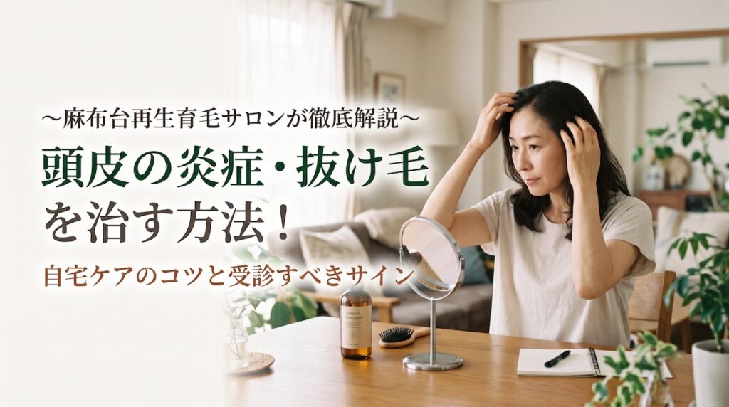 頭皮の炎症や抜け毛を治す自宅ケアと受診目安を解説する麻布台再生育毛サロン